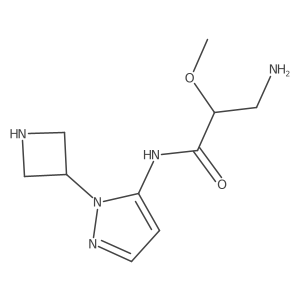 3-amino-N-[1-(azetidin-3-yl)-1H-pyrazol-5-yl]-2-methoxypropanamide结构式