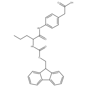2-{4-[(2S)-2-({[(9H-fluoren-9-yl)methoxy]carbonyl}amino)pentanamido]phenyl}acetic acid Structure