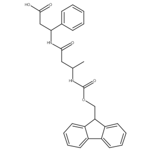 3-[(3R)-3-({[(9H-fluoren-9-yl)methoxy]carbonyl}amino)butanamido]-3-phenylpropanoic acid结构式