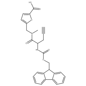 5-{[2-({[(9H-fluoren-9-yl)methoxy]carbonyl}amino)-N-methylpent-4-ynamido]methyl}furan-2-carboxylic acid Structure