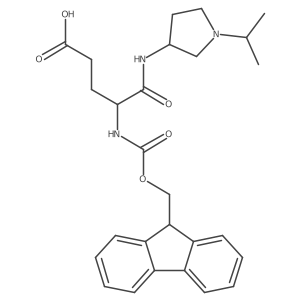 4-({[(9H-fluoren-9-yl)methoxy]carbonyl}amino)-4-{[1-(propan-2-yl)pyrrolidin-3-yl]carbamoyl}butanoic acid结构式