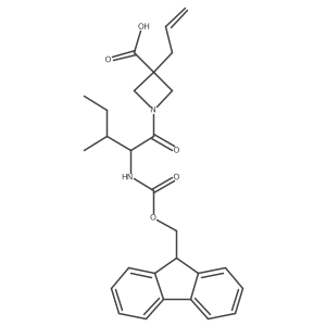 1-[2-({[(9H-fluoren-9-yl)methoxy]carbonyl}amino)-3-methylpentanoyl]-3-(prop-2-en-1-yl)azetidine-3-carboxylic acid结构式