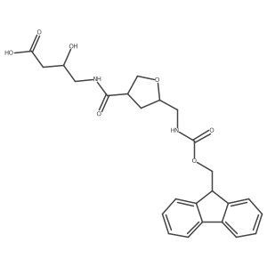4-({5-[({[(9H-fluoren-9-yl)methoxy]carbonyl}amino)methyl]oxolan-3-yl}formamido)-3-hydroxybutanoic acid结构式