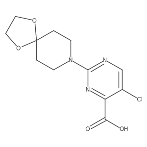 5-Chloro-2-{1,4-dioxa-8-azaspiro[4.5]decan-8-yl}pyrimidine-4-carboxylic acid Structure