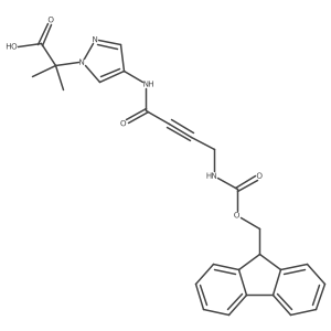 2-{4-[4-({[(9H-fluoren-9-yl)methoxy]carbonyl}amino)but-2-ynamido]-1H-pyrazol-1-yl}-2-methylpropanoic acid Structure
