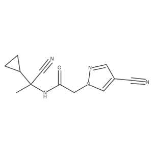 N-(1-Cyano-1-cyclopropylethyl)-2-(4-cyanopyrazol-1-yl)acetamide结构式
