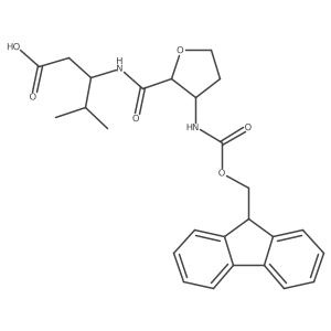 (3R)-3-{[(2RS,3SR)-3-({[(9H-fluoren-9-yl)methoxy]carbonyl}amino)oxolan-2-yl]formamido}-4-methylpentanoic acid结构式