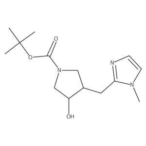 rac-tert-butyl (3R,4S)-3-hydroxy-4-[(1-methyl-1H-imidazol-2-yl)methyl]pyrrolidine-1-carboxylate Structure