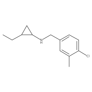 rac-(1R,2R)-N-[(4-chloro-3-methylphenyl)methyl]-2-ethylcyclopropan-1-amine结构式