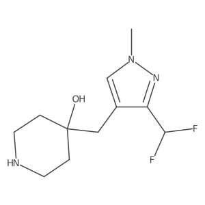 4-[[3-(difluoromethyl)-1-methyl-pyrazol-4-yl]methyl]piperidin-4-ol结构式