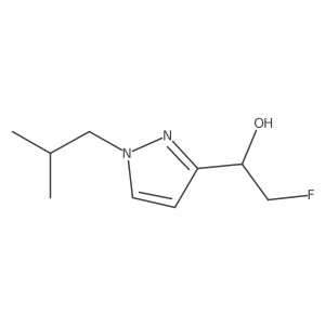 2-fluoro-1-[1-(2-methylpropyl)-1H-pyrazol-3-yl]ethan-1-ol Structure