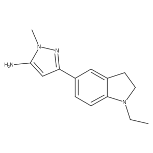 3-(1-ethyl-2,3-dihydro-1H-indol-5-yl)-1-methyl-1H-pyrazol-5-amine结构式