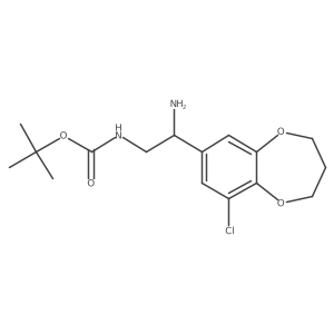 tert-butyl N-[2-amino-2-(9-chloro-3,4-dihydro-2H-1,5-benzodioxepin-7-yl)ethyl]carbamate结构式