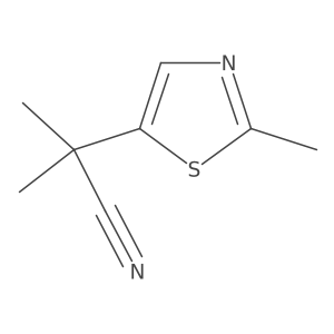 2-Methyl-2-(2-methyl-1,3-thiazol-5-yl)propanenitrile Structure
