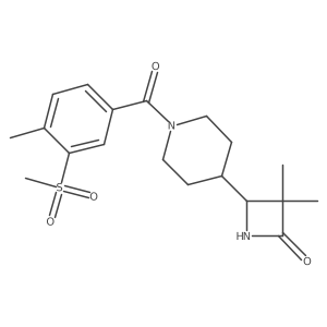 3,3-Dimethyl-4-[1-(4-methyl-3-methylsulfonylbenzoyl)piperidin-4-yl]azetidin-2-one Structure