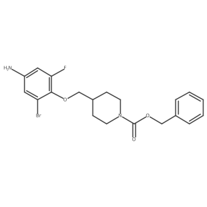 4-(4-Amino-2-bromo-6-fluoro-phenoxymethyl)-piperidine-1-carboxylic acid benzyl ester结构式