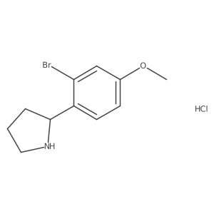 (R)-2-(2-Bromo-4-methoxyphenyl)pyrrolidine hydrochloride结构式