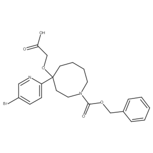 2-({1-[(Benzyloxy)carbonyl]-4-(5-bromopyridin-2-yl)azocan-4-yl}oxy)acetic acid结构式