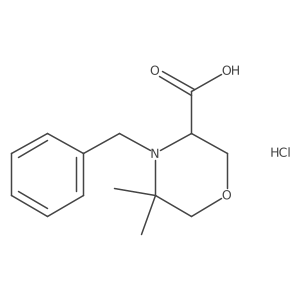 4-Benzyl-5,5-dimethylmorpholine-3-carboxylic acid;hydrochloride结构式