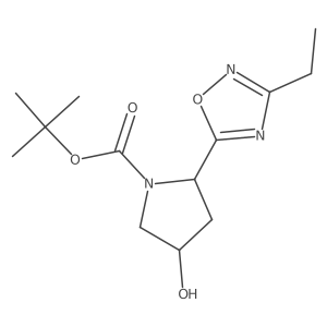 tert-butyl (2R,4S)-2-(3-ethyl-1,2,4-oxadiazol-5-yl)-4-hydroxypyrrolidine-1-carboxylate结构式