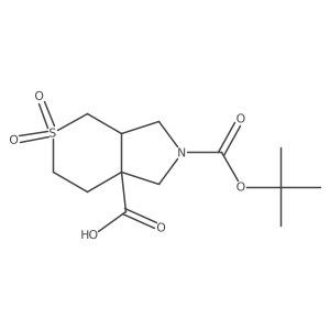 2-[(Tert-butoxy)carbonyl]-5,5-dioxo-octahydro-5lambda6-thiopyrano[3,4-c]pyrrole-7a-carboxylic acid Structure