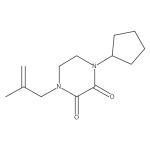 1-Cyclopentyl-4-(2-methylprop-2-enyl)piperazine-2,3-dione结构式