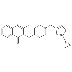 3-({1-[(5-Cyclopropyl-1,2-oxazol-3-yl)methyl]piperidin-4-yl}methyl)-2-methyl-3,4-dihydroquinazolin-4-one结构式