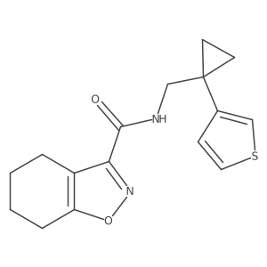 N-{[1-(thiophen-3-yl)cyclopropyl]methyl}-4,5,6,7-tetrahydro-1,2-benzoxazole-3-carboxamide Structure
