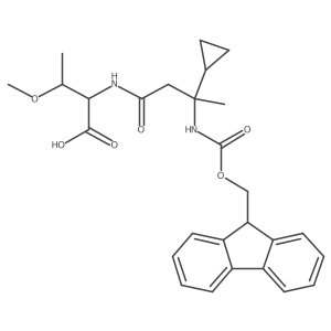 (2S,3R)-2-[3-cyclopropyl-3-({[(9H-fluoren-9-yl)methoxy]carbonyl}amino)butanamido]-3-methoxybutanoic acid Structure