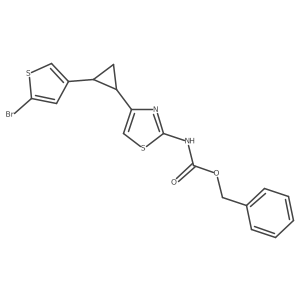 rac-benzyl N-{4-[(1R,2R)-2-(5-bromothiophen-3-yl)cyclopropyl]-1,3-thiazol-2-yl}carbamate Structure