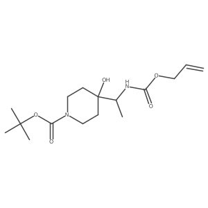 Tert-butyl 4-hydroxy-4-(1-{[(prop-2-en-1-yloxy)carbonyl]amino}ethyl)piperidine-1-carboxylate结构式