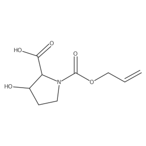 3-Hydroxy-1-[(prop-2-en-1-yloxy)carbonyl]pyrrolidine-2-carboxylic acid结构式