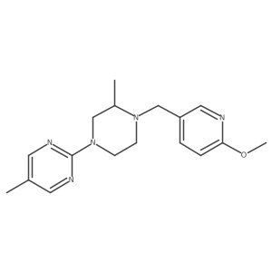 2-{4-[(6-Methoxypyridin-3-yl)methyl]-3-methylpiperazin-1-yl}-5-methylpyrimidine结构式