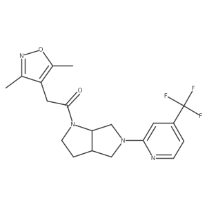 2-(3,5-Dimethyl-1,2-oxazol-4-yl)-1-{5-[4-(trifluoromethyl)pyridin-2-yl]-octahydropyrrolo[3,4-b]pyrrol-1-yl}ethan-1-one Structure