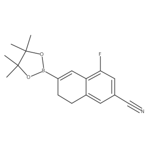 4-Fluoro-6-(4,4,5,5-tetramethyl-1,3,2-dioxaborolan-2-yl)-7,8-dihydronaphthalene-2-carbonitrile Structure