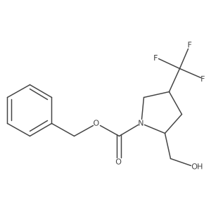 benzyl (2S,4S)-2-(hydroxymethyl)-4-(trifluoromethyl)pyrrolidine-1-carboxylate结构式