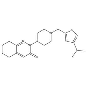 2-(1-{[3-(Propan-2-yl)-1,2,4-oxadiazol-5-yl]methyl}piperidin-4-yl)-2,3,5,6,7,8-hexahydrocinnolin-3-one结构式