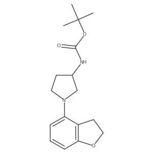 Carbamic acid, [(3R)-1-(2,3-dihydro-4-benzofuranyl)-3-pyrrolidinyl]-, 1,1-dimethylethyl ester结构式