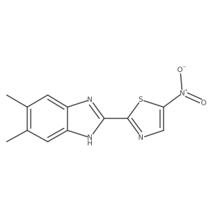 5,6-Dimethyl-2-(5-nitro-2-thiazolyl)-1H-benzimidazole结构式