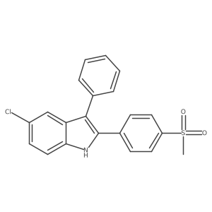 5-chloro-2-(4-(methylsulfonyl)phenyl)-3-phenyl-1H-indole Structure
