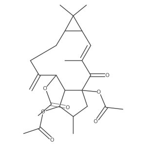 [(1R,3E,5R,7S,12R,13S,14S)-1,11-diacetyloxy-3,6,6,14-tetramethyl-10-methylidene-2-oxo-13-tricyclo[10.3.0.05,7]pentadec-3-enyl] acetate Structure