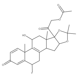 21-(Acetyloxy)-6-fluoro-11-hydroxy-16,17-((1-methylethylidene)bis(oxy))pregna-1,4,8-triene-3,20-dione, (6alpha,11beta,16alpha)- Structure