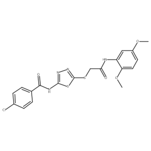 4-chloro-N-(5-((2-((2,5-dimethoxyphenyl)amino)-2-oxoethyl)thio)-1,3,4-thiadiazol-2-yl)benzamide Structure