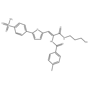 (Z)-N-(3-((3-hydroxypropyl)amino)-3-oxo-1-(5-(4-sulfamoylphenyl)furan-2-yl)prop-1-en-2-yl)-4-methylbenzamide Structure