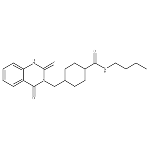 N-butyl-4-((4-oxo-2-thioxo-1,2-dihydroquinazolin-3(4H)-yl)methyl)cyclohexanecarboxamide Structure