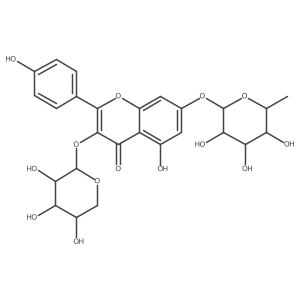 kaempferol 3-O-alpha-L-arabinopyranosyl-7-O-alpha-L-rhamnopyranoside结构式