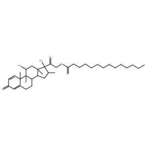 [2-[(8S,9R,10S,11S,13S,14S,16R,17R)-9-fluoro-11,17-dihydroxy-10,13,16-trimethyl-3-oxo-6,7,8,11,12,14,15,16-octahydrocyclopenta[a]phenanthren-17-yl]-2-oxoethyl] tetradecanoate结构式
