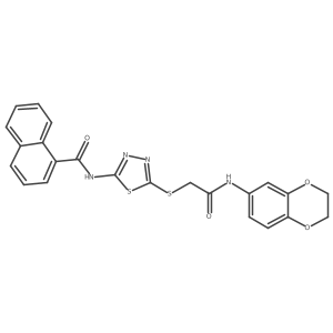 N-(5-((2-((2,3-dihydrobenzo[b][1,4]dioxin-6-yl)amino)-2-oxoethyl)thio)-1,3,4-thiadiazol-2-yl)-1-naphthamide Structure