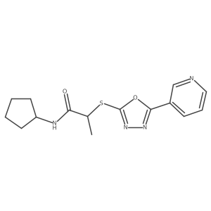 N-cyclopentyl-2-[(5-pyridin-3-yl-1,3,4-oxadiazol-2-yl)sulfanyl]propanamide Structure