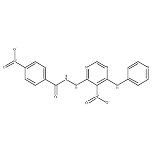 4-Nitrobenzoic acid 2-[5-nitro-6-(4-pyridinylamino)-4-pyrimidinyl]hydrazide Structure